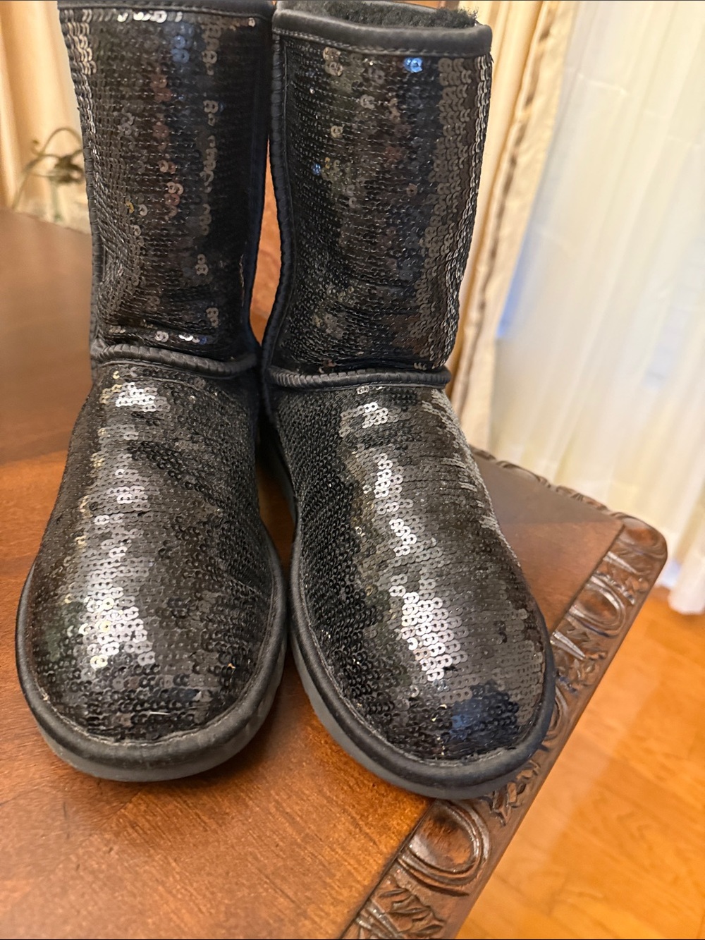 Women's Black UGG Sequin Mid-Calf Boots